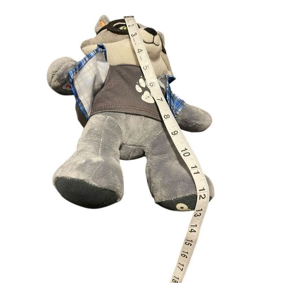 Build-A-Bear Workshop Kids Grey Blue Oliver Raccoon Plush Toy - Picture 7 of 9